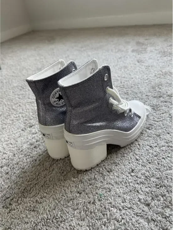 Converse Women’s 5.5 Chuck 70 De Luxe Heel Hi Top Glitter Sparkle Contemporary - Picture 6 of 9